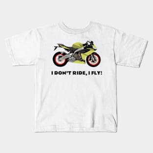 I don't ride, I fly! Aprilia RS 660 Kids T-Shirt